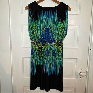 Fenn Wright Manson Green Blue Black Multi Color Sleveless Dress
